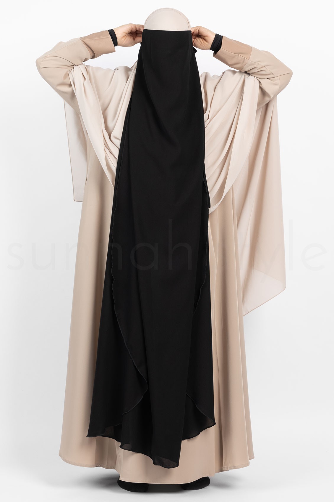Sunnah Style Extra Long Butterfly Niqab Black